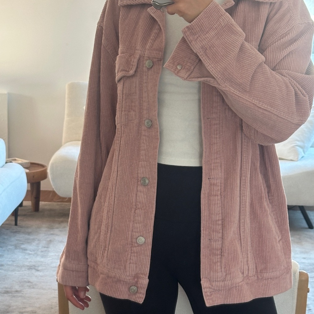 PacSun Pink Corduroy Trucker Jacket